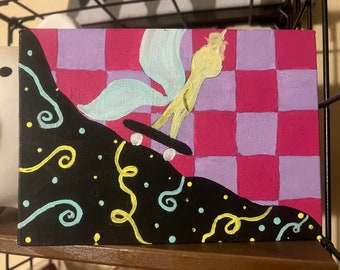 Malerei auf Leinwand, Acrylbild auf Leinwand, Fee Wandkunst, süßes Gemälde auf Leinwand