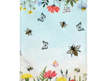 Kuschelige Decke werfen: Frühlingsdecke Geschenk Gemütliche Blumendecke, Osterdecke, Frühlingsdecke