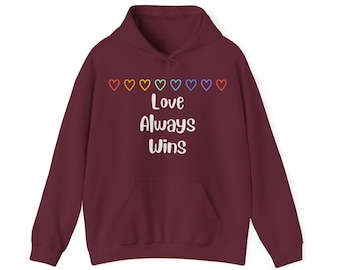 Valentines Sweatshirt, Valentines Geschenk, Valentines Pullover, Liebe gewinnt immer, Liebe gewinnt immer Sweatshirt, Unisex Liebe gewinnt immer Hoodie