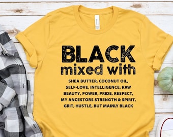 Black Mixed With Black Woman Unisex Shirt, Melanin Women Shirt, Black People Afrocentric Tee Black is Beautiful V-Neck Shirt