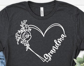 Grandma Heart Shirt, Grandma Gift, Nana Shirt, Christmas Gift for Grandma,  Grandma Birthday Gift,Love Grandmother Gift,Most Loved Grammy