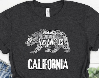 California Bear Map Shirt, California Bear, California Tee, California Tshirt, Cali Tshirt, California Gift, Cali Bear Lover, California Map