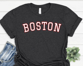 Boston Shirt, Collegiate Text, Massachusetts Shirt, Boston MA  University State Inspired,Boston Massachusetts Shirt, Boston University Shirt