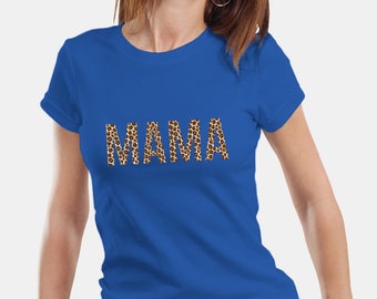 MAMA Fur Text Shirt Unisex or Women Crewneck Adult Tshirt, MAMA V-Neck Unisex Shirt,Mama Shirt, Mom T-Shirt, Mom Birthday Gift,Gift for Mom