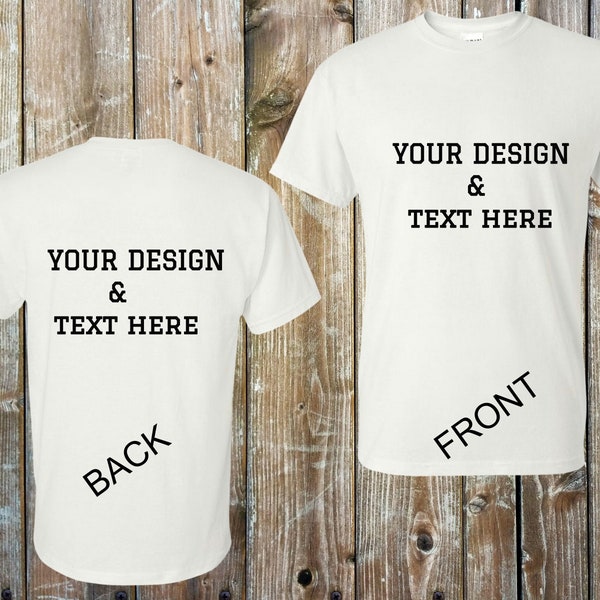 Custom T Shirt Front and Back - Etsy