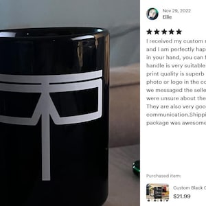 Custom Black Coffee Mug 15 Oz or 11 Oz Size, Personalized Picture Text 20 oz White Ceramic, Customized Large, Jumbo Mug image 19