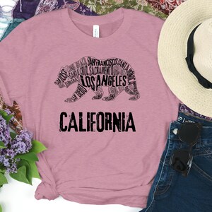 Kalifornien Bär Karte Shirt, Kalifornien Bär, Kalifornien T-Shirt, Kalifornien Tshirt, Cali Tshirt, Kalifornien Geschenk, Cali Bär Liebhaber, Kalifornien Karte Bild 2