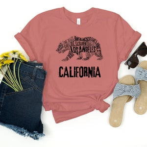 Kalifornien Bär Karte Shirt, Kalifornien Bär, Kalifornien T-Shirt, Kalifornien Tshirt, Cali Tshirt, Kalifornien Geschenk, Cali Bär Liebhaber, Kalifornien Karte Bild 4