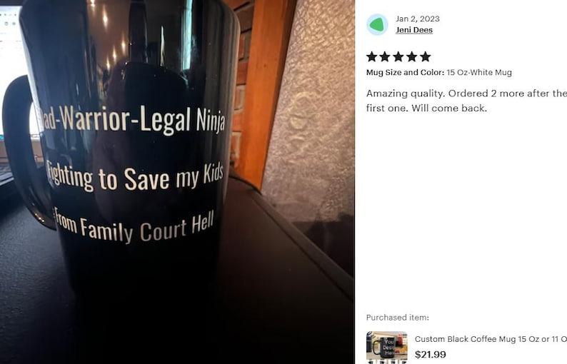 Custom Black Coffee Mug 15 Oz or 11 Oz Size, Personalized Picture Text 20 oz White Ceramic, Customized Large, Jumbo Mug image 12
