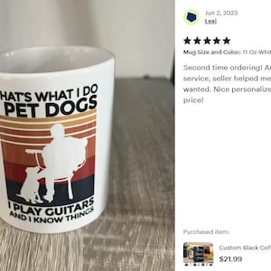 Custom Black Coffee Mug 15 Oz or 11 Oz Size, Personalized Picture Text 20 oz White Ceramic, Customized Large, Jumbo Mug image 14
