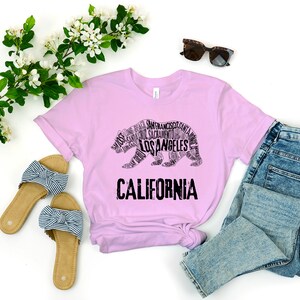 Kalifornien Bär Karte Shirt, Kalifornien Bär, Kalifornien T-Shirt, Kalifornien Tshirt, Cali Tshirt, Kalifornien Geschenk, Cali Bär Liebhaber, Kalifornien Karte Bild 3