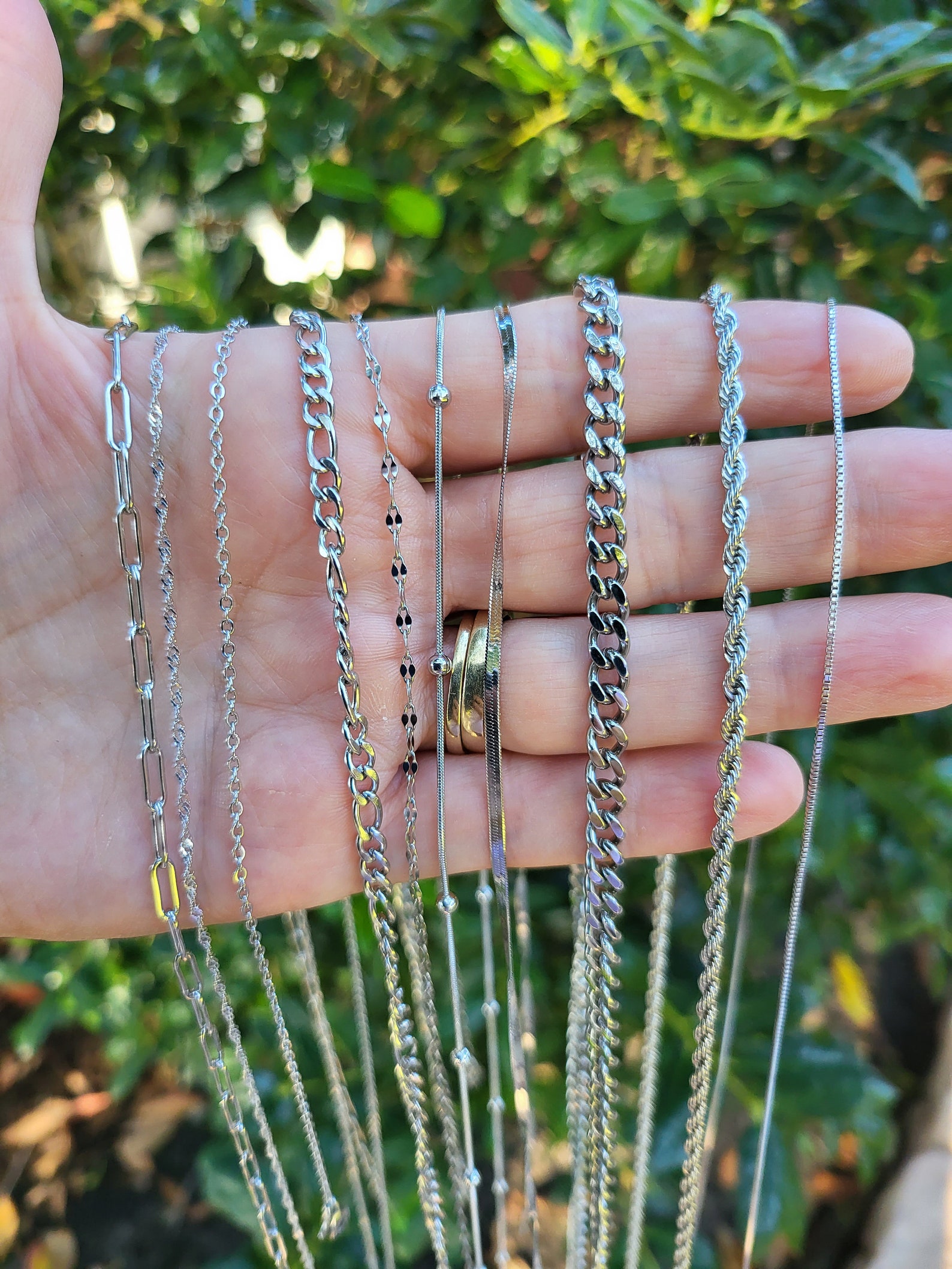 Silver Stainless Steel Unisex Chain Waterproof Etsy