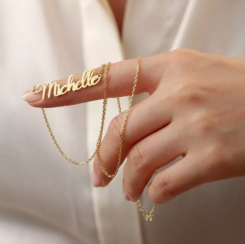 18K Gold Filled Name Necklace Personalized Jewelry Custom Etsy