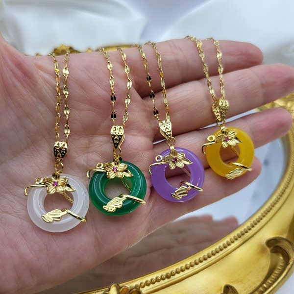 Jade Circle Pendant Etsy