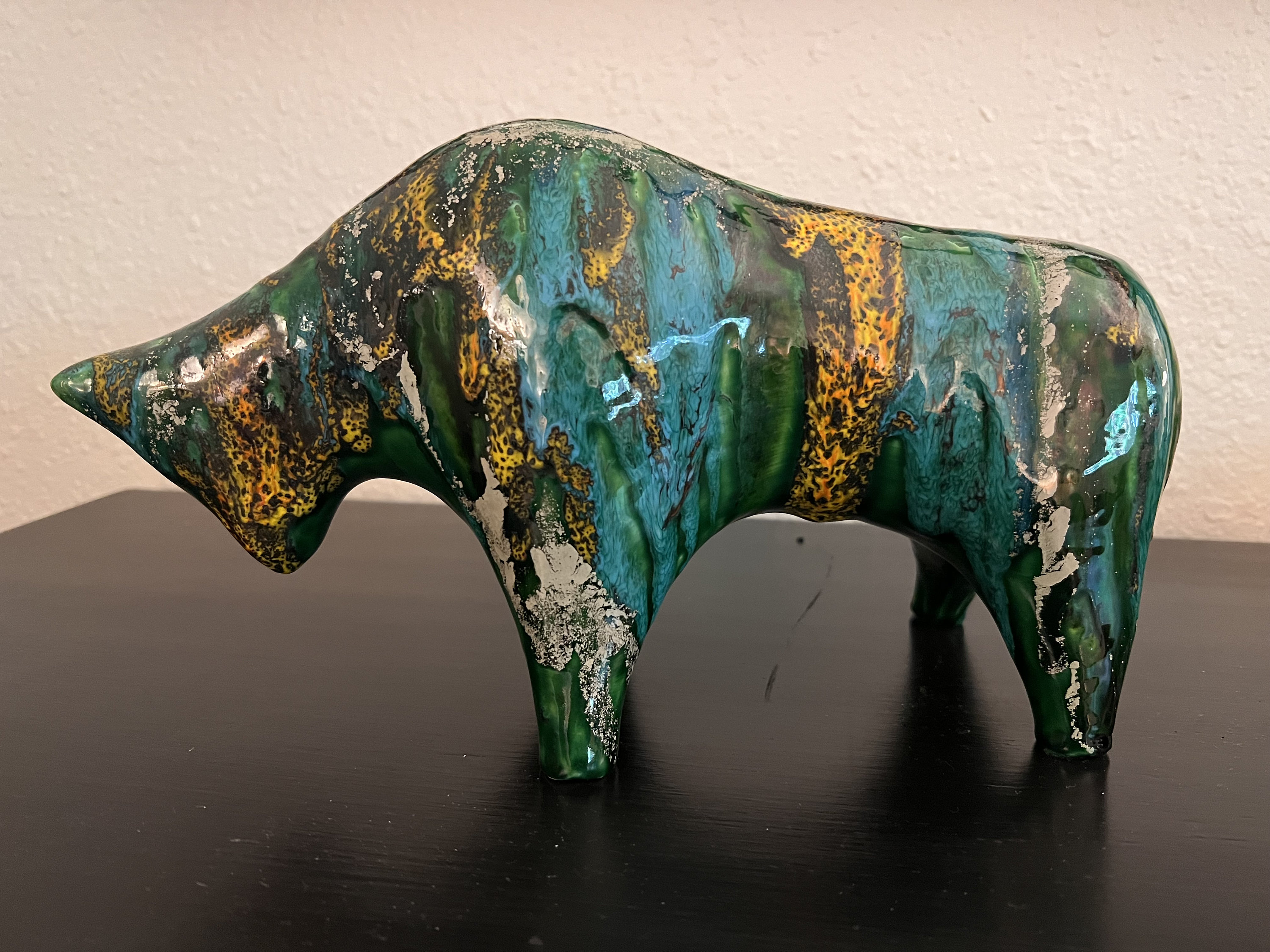 Alvino Bagni Glazed Pottery Bull Vintage Mid Century - Etsy