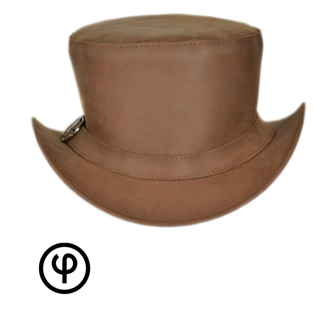 Leather Top Hat Light Brown Vintage Style Top Hat 100 Etsy