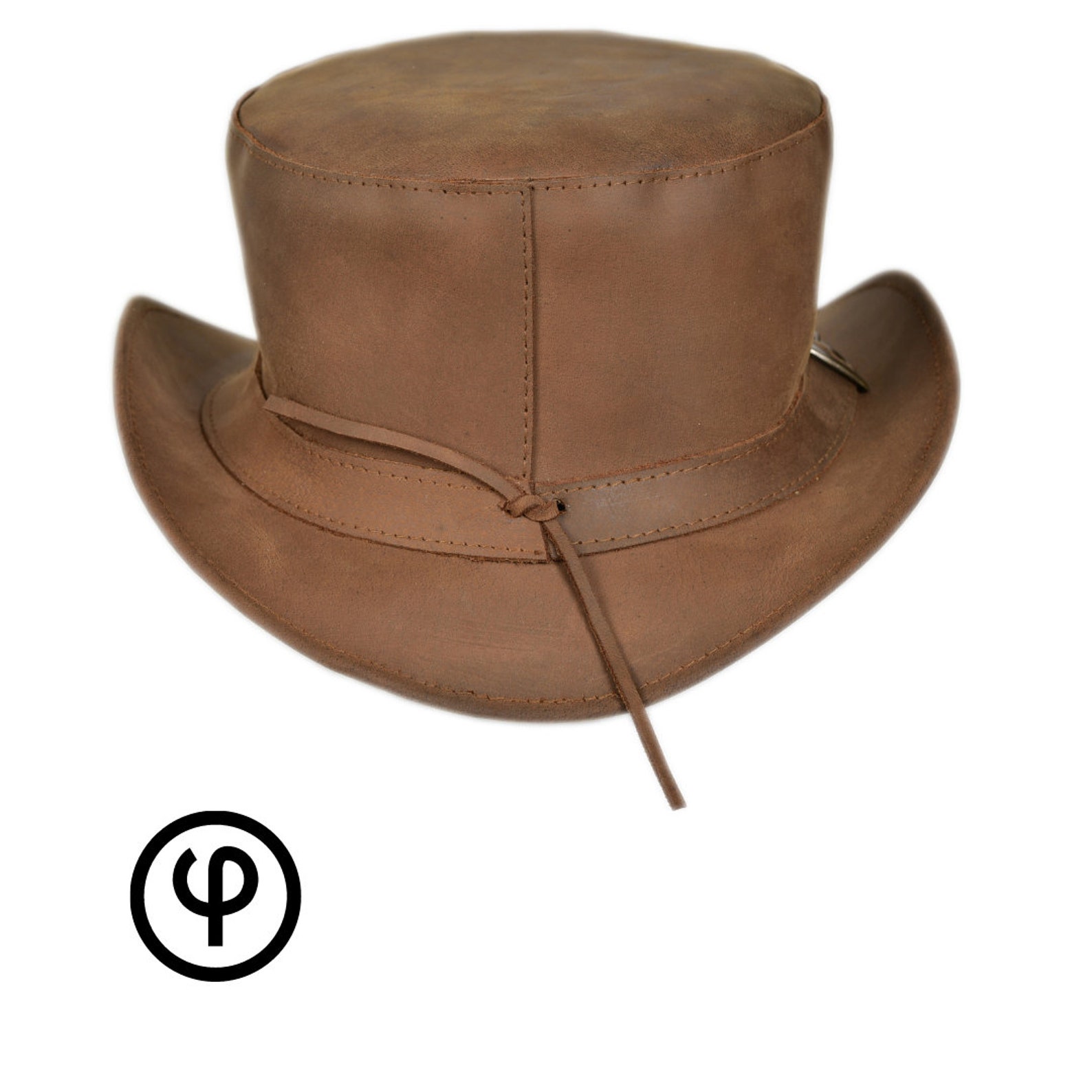Leather Top Hat Light Brown Vintage Style Top Hat 100 Etsy