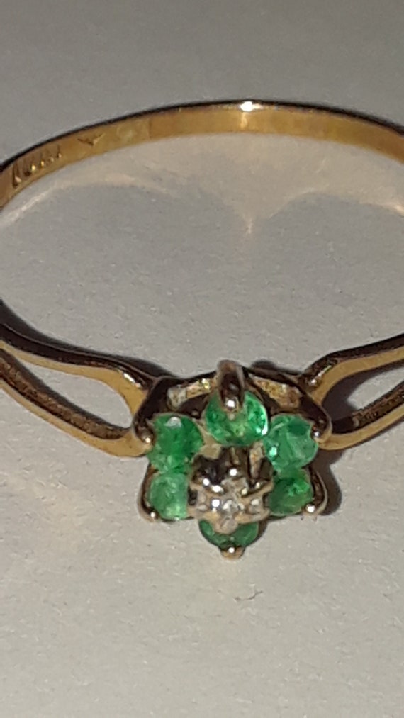 Emerald Diamond Ring, Cocktail Ring, Birthstone Ri