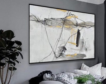 Large abstract painting | Abstract painting | Black and white abstract art | Extra Large Painting | Modern art | Modern art painting  Q81