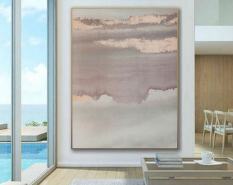 Peinture de ton neutre, peinture minimaliste, peinture abstraite, art abstrait minimal crème beige, art mural moderne, décor de salon Q70