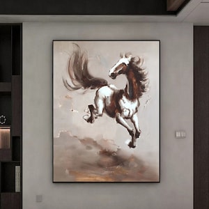 Running horses art - Horse painting - Living Room Art - Horse Lover Gift-Mothers Day Gift- Fathers Day Gift horse canvas Animal art Q112