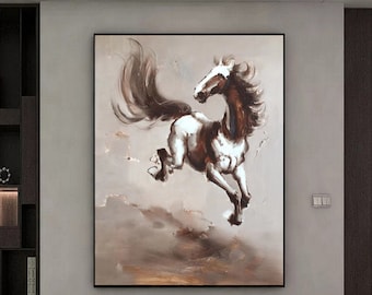 7 頭の走る馬のモダンで現代的な抽象スタイルのアート装飾。 - Etsy 日本