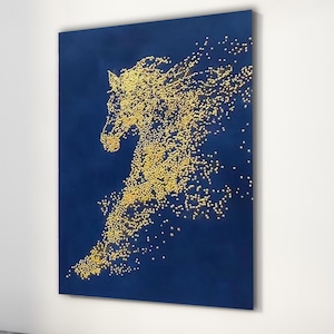 Abstract Oil Painting | Abstract art | modern wall art | Modern art | Horse Abstract painting | abstract canvas art | Blue Horse Art Q27