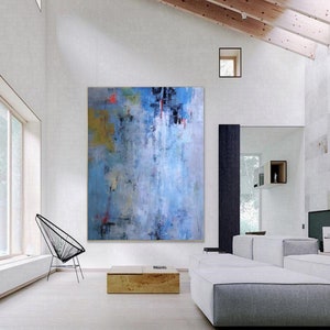 Abstract Oil Painting| Abstract art | Canvas painting | Modern art | Blue Abstract painting | abstract canvas art | Large Oil Painting Q22