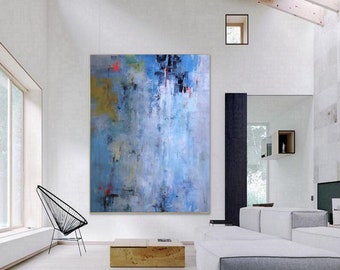 Abstract Oil Painting| Abstract art | Canvas painting | Modern art | Blue Abstract painting | abstract canvas art | Large Oil Painting Q22