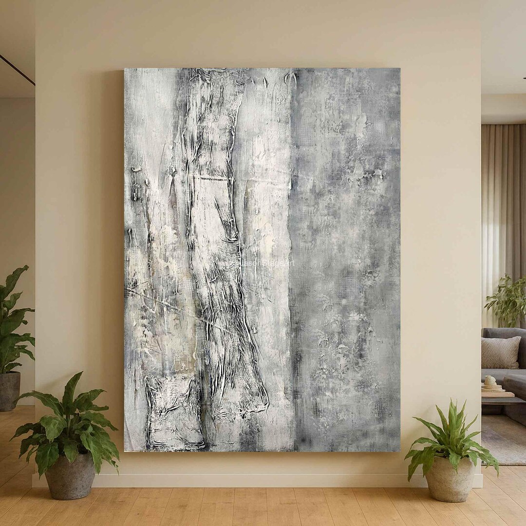 Textured Abstract Painting on Canvas: Large Modern Wall Art ...