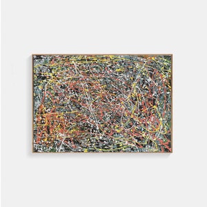 Large Original Abstract Painting For Living Room Jackson Pollock inspired Style Art Modern Pollock Style Splatter & Dripping Painting Q91 image 4