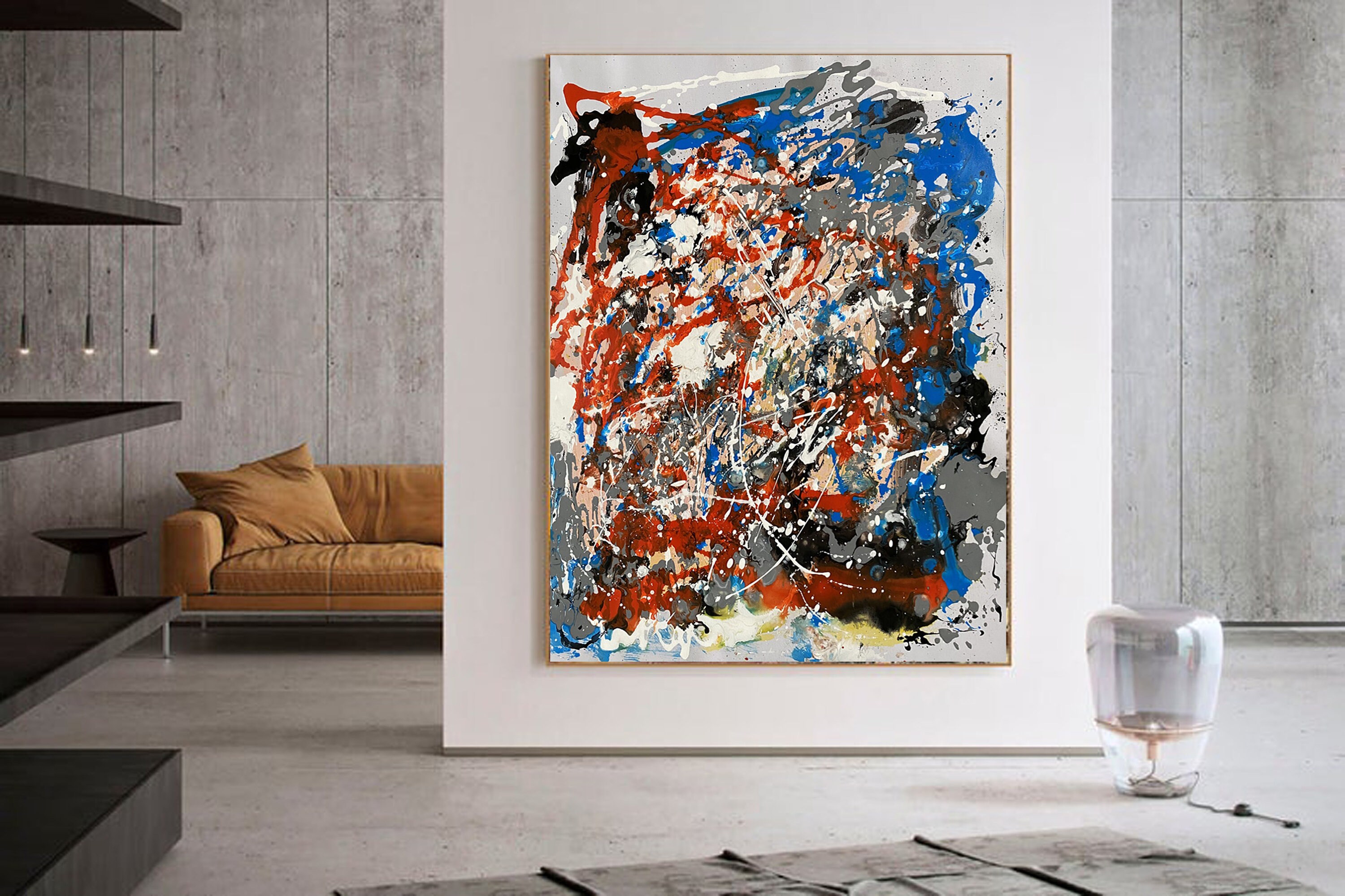 ポロック スタイル 抽象画 キャンバス 特大 ウォールアート ジャクソン