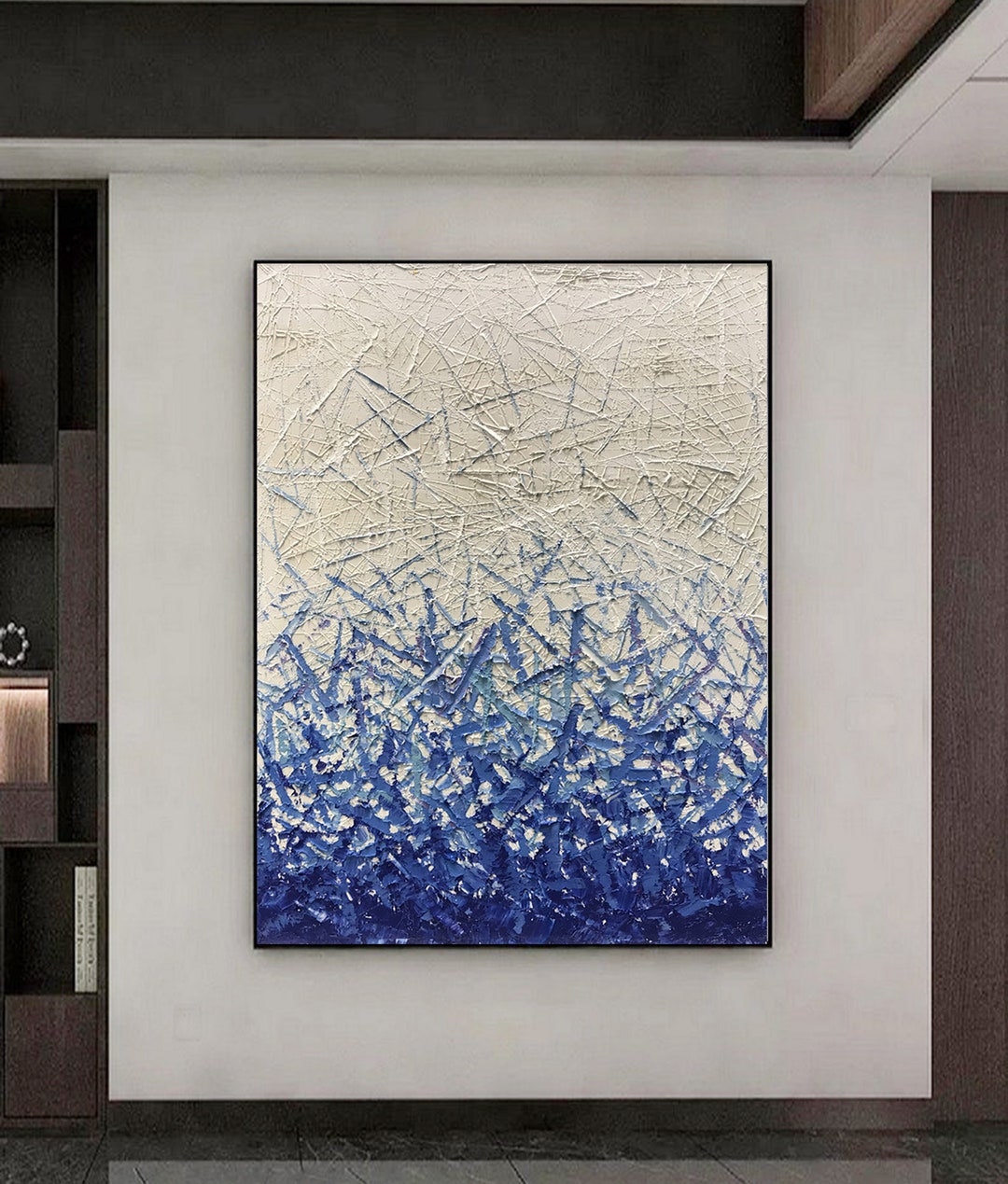 Rich Textured Abstract Oil Painting on Canvas: Large Modern Wall Art ...