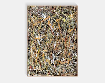 Abstract Expressionism Painting jackson pollock style Original home decor modern,Abstract Painting on Canvas, oil painting on canvas Q142