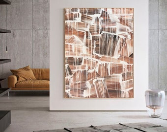 abstract oil painting on canvas |Abstract painting| Pink abstract art | large wall art | modern abstract canvas art | Large Oil Painting Q57