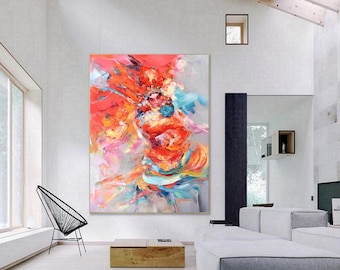 Large Abstract Painting Wall Art Decor, Original Opera Asian Paintings on Canvas, Original Oil Painting, Hand painted Opera Art Q105