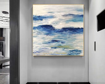 Abstract painting | Blue sky painting | abstract landscape painting | Modern  painting | contemporary painting | extra large canvas art Q124