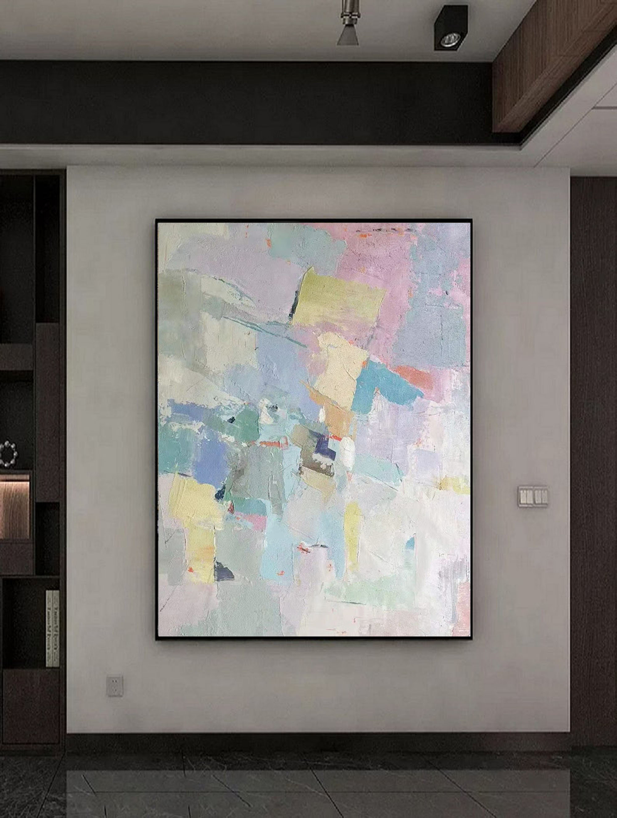 White Blue Pink abstract painting | Large Oil Painting | Abstract art | large wall art | best abstract paintings | Abstract painting Q23