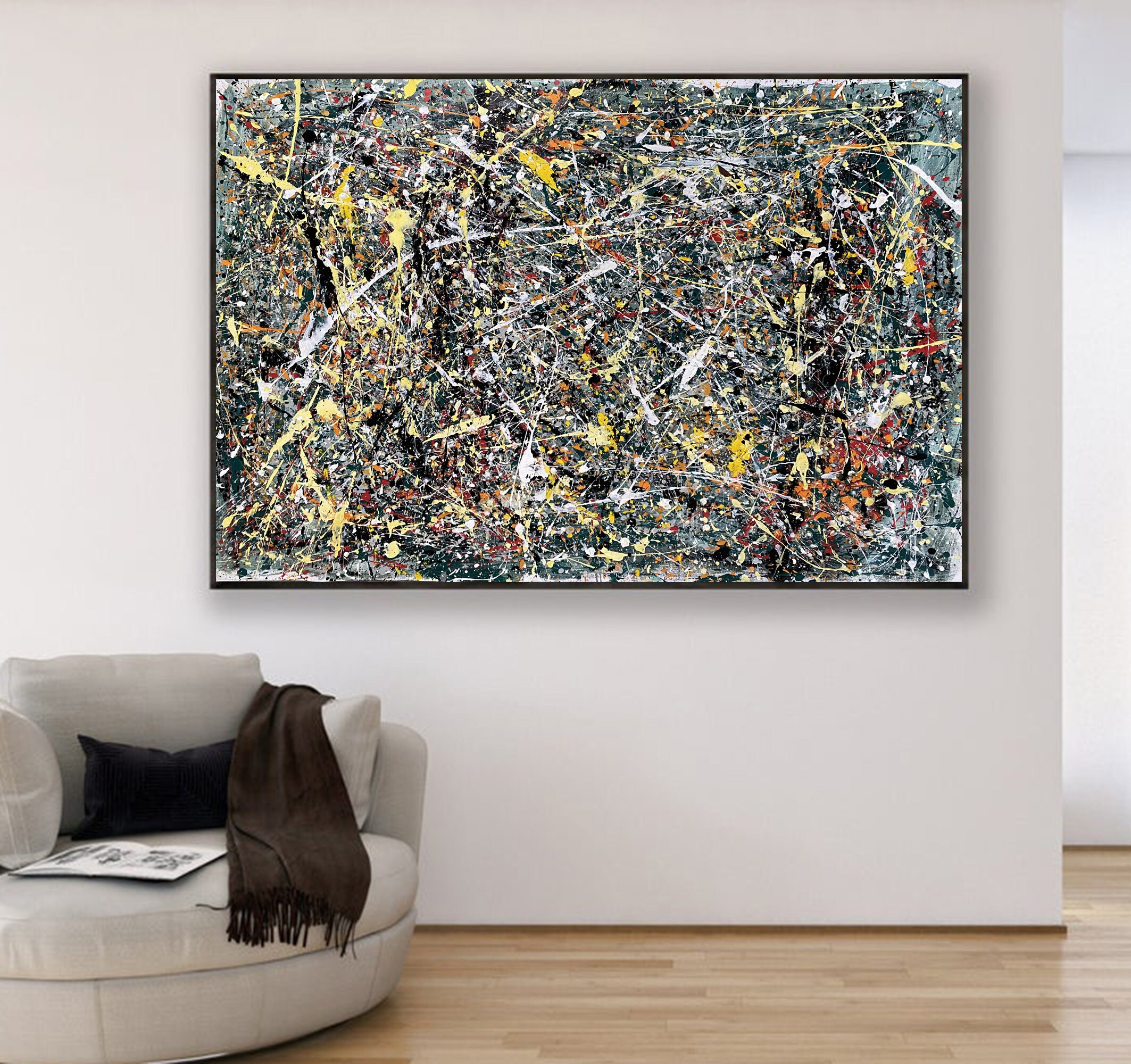 ジャクソン ポロック スタイル 絵画 オリジナル 抽象 モダン