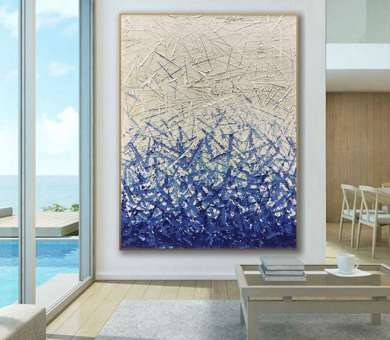 AMEI 3-teiliges Abstraktes Ölgemälde 50,8x76,2 Cm – Handbemalt Auf Leinwand, 3D-Struktur, Modern & Fertig Gerahmt