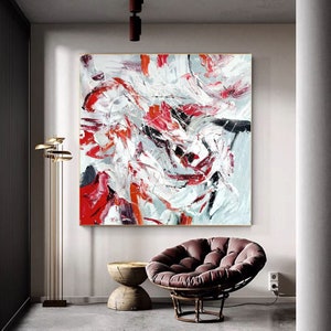 Large Abstract Oil Painting: Textured Modern Canvas Wall Art