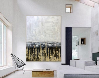 gold abstract art | large wall art | modern paintings on canvas | Abstract painting | modern abstract canvas art | Large Oil Painting Q59