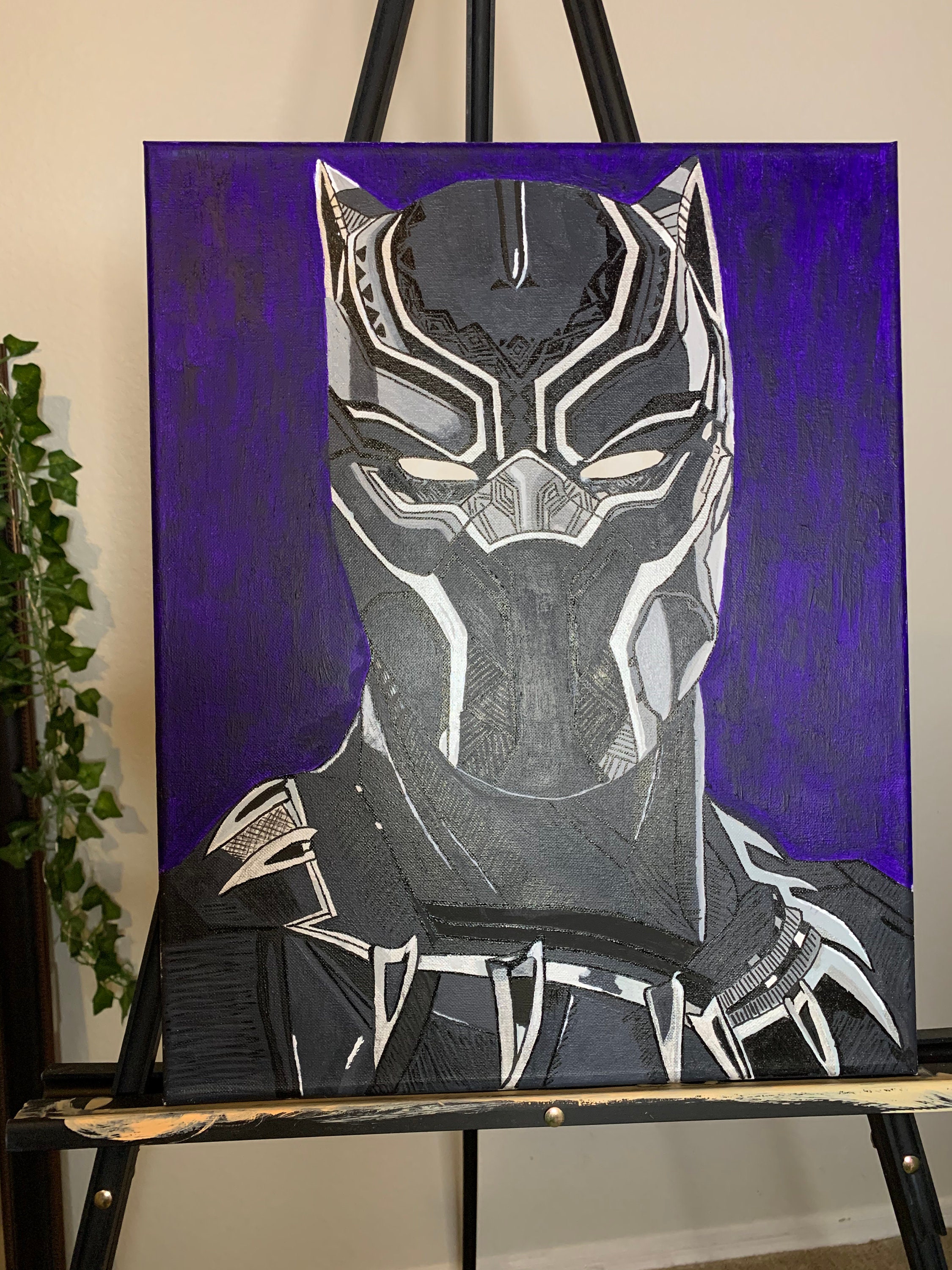 Marvel Black Panther Painting on Canvas - Etsy