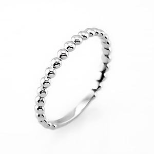 Gorgeous Solid High End 950 Platinum Dainty Beaded Minimalist Classic Vintage Style 2 mm Stackable Band Ring
