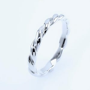 Solid 950 Platinum Twisted Design 2.8 mm Wide Fancy Bridal Wedding Minimalist Band Ring