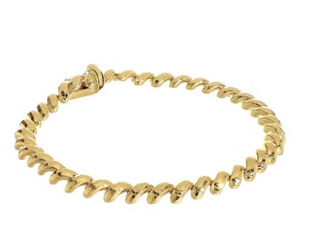 14k Yellow Gold San Marco Bracelet – 8-inch Solid Gold Chain With