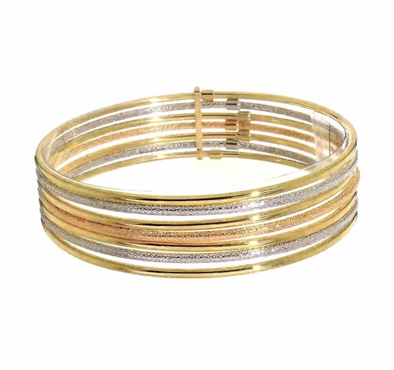 14k Three Tone Tricolor Solid Gold Pink/rose Semanario