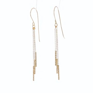 14k Yellow Gold String Dangle Chain Fine Dainty Petite Fish Hook/french ...