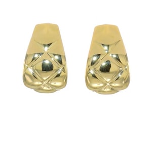 14k Yellow Gold Omega Backs Gorgeous Luxurious Fancy Classy J Hoop X Design Earrings