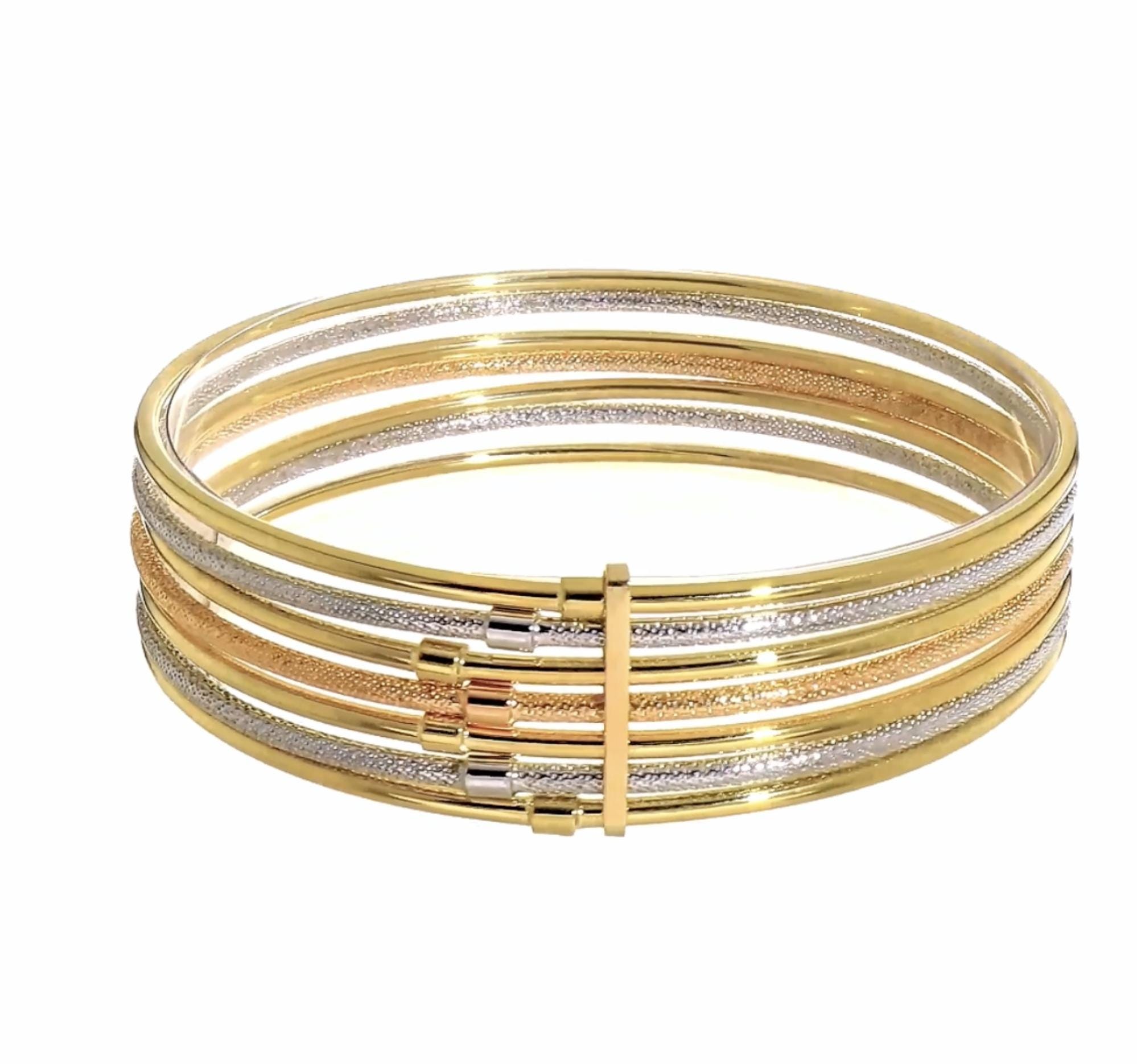 14k Three Tone Tricolor Solid Gold Pink/rose Semanario